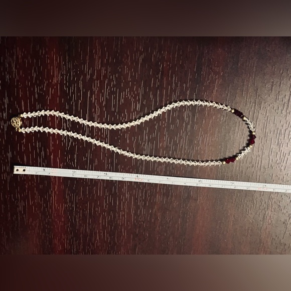 1930’s Glass Crystal Necklace w/ 12K Gold Clasp - Picture 9 of 10